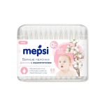 Ватные палочки детские, Mepsi (Мепси) 55 шт с ограничителем