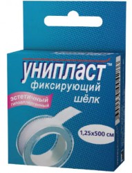 Лейкопластырь Унипласт на шелковой основе р. 1.25смх500см 1 шт.